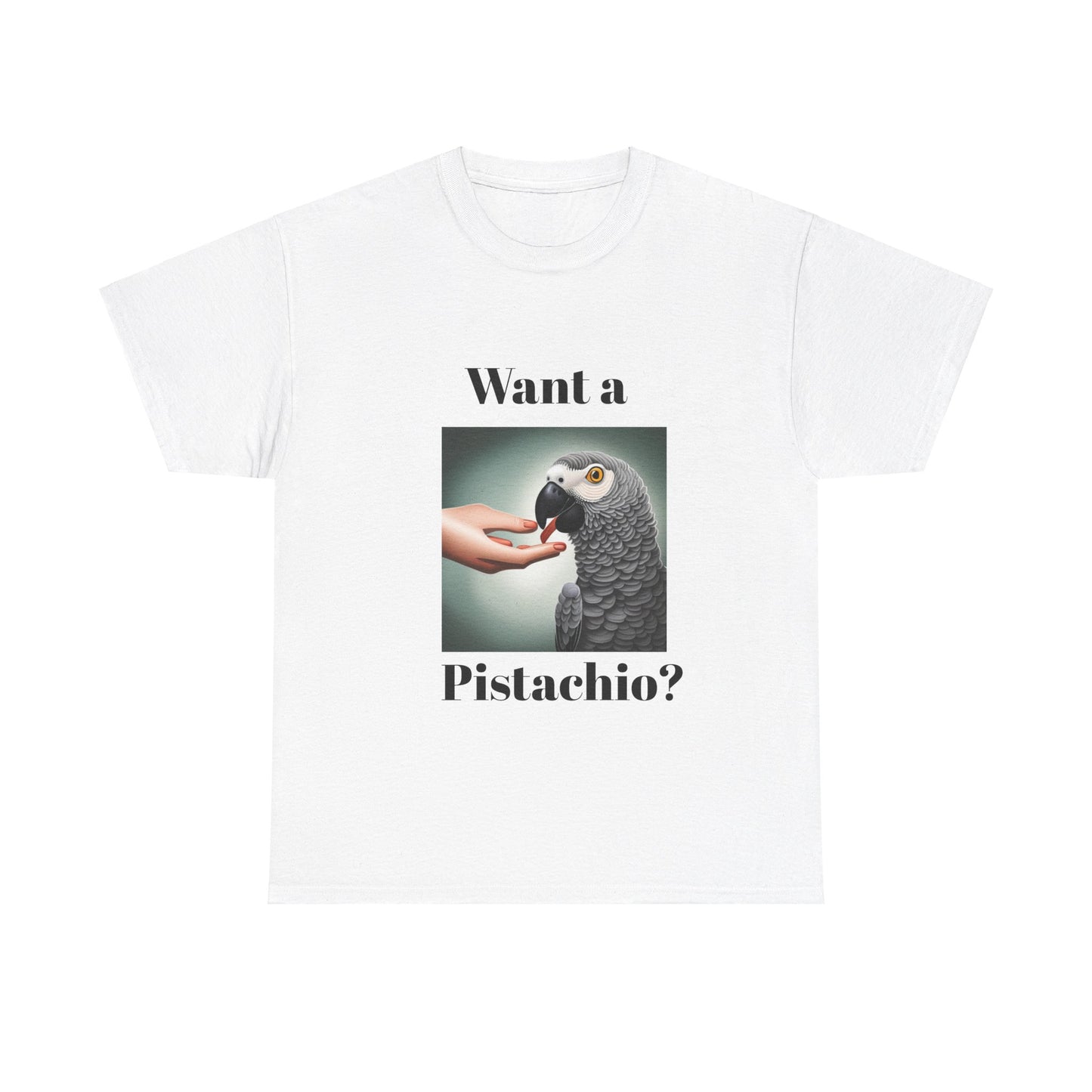 African Grey Want A Pistachio Unisex Heavy Cotton Tee