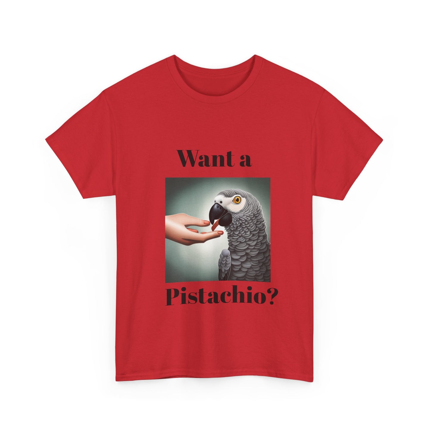 African Grey Want A Pistachio Unisex Heavy Cotton Tee