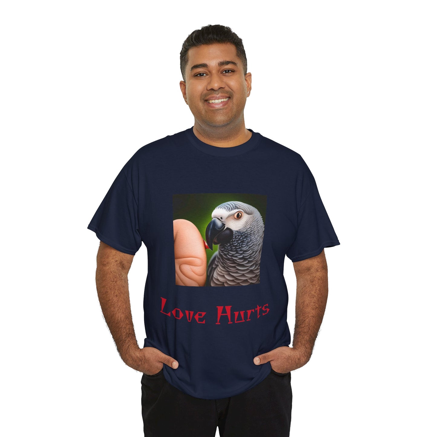 African Grey Love Hurts Unisex Heavy Cotton Tee