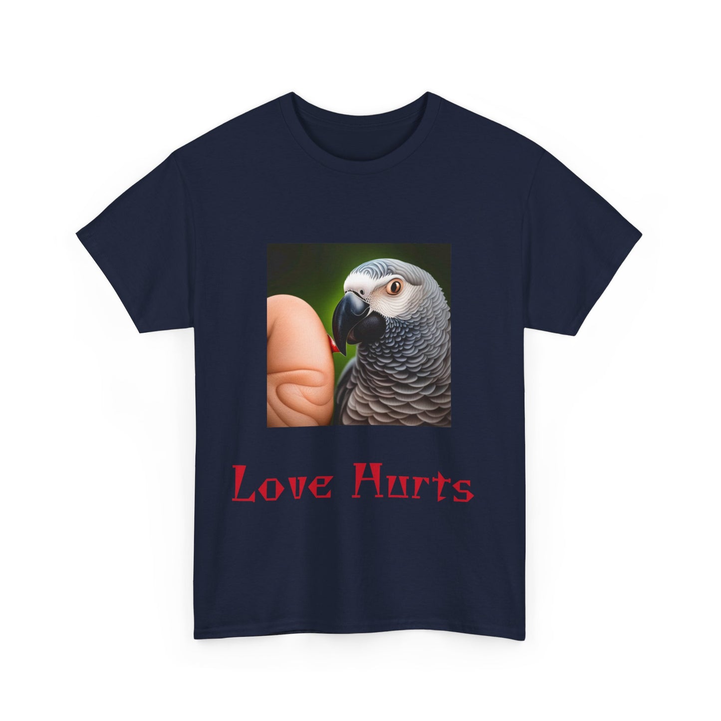 African Grey Love Hurts Unisex Heavy Cotton Tee