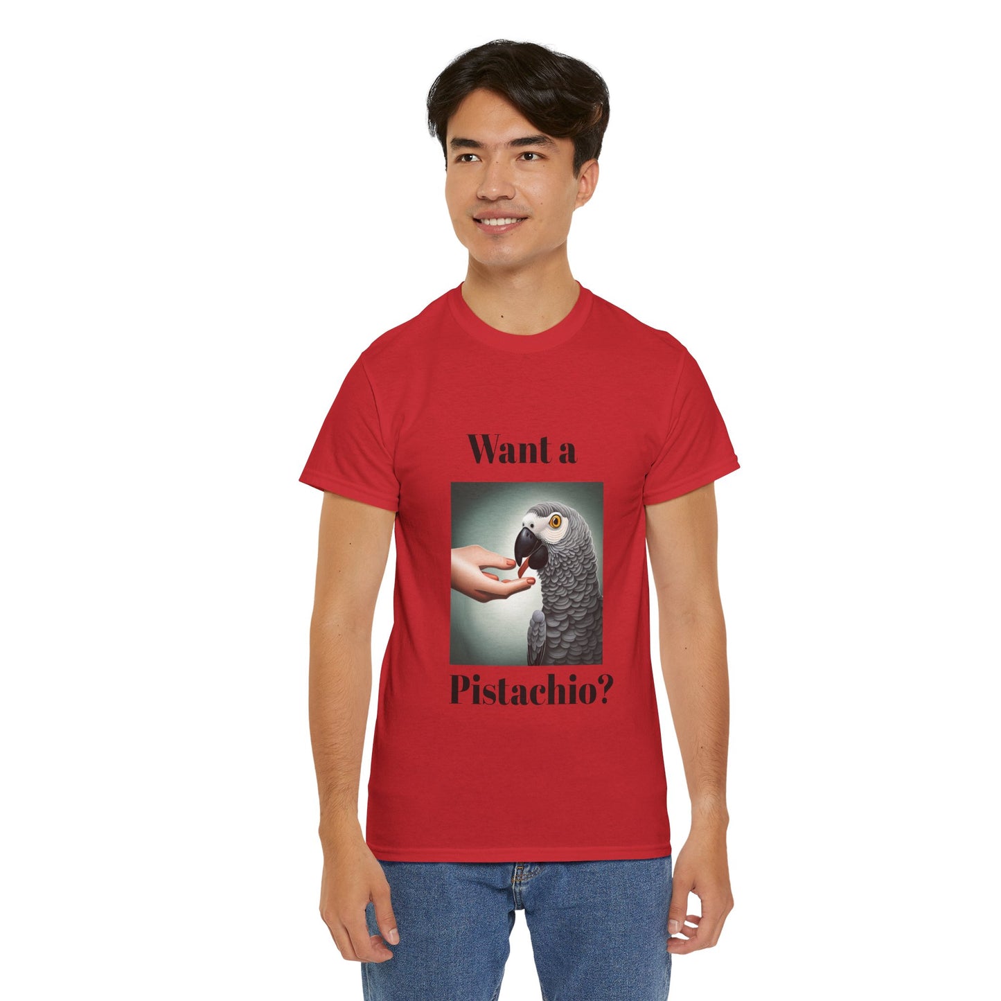 African Grey Want A Pistachio Unisex Heavy Cotton Tee