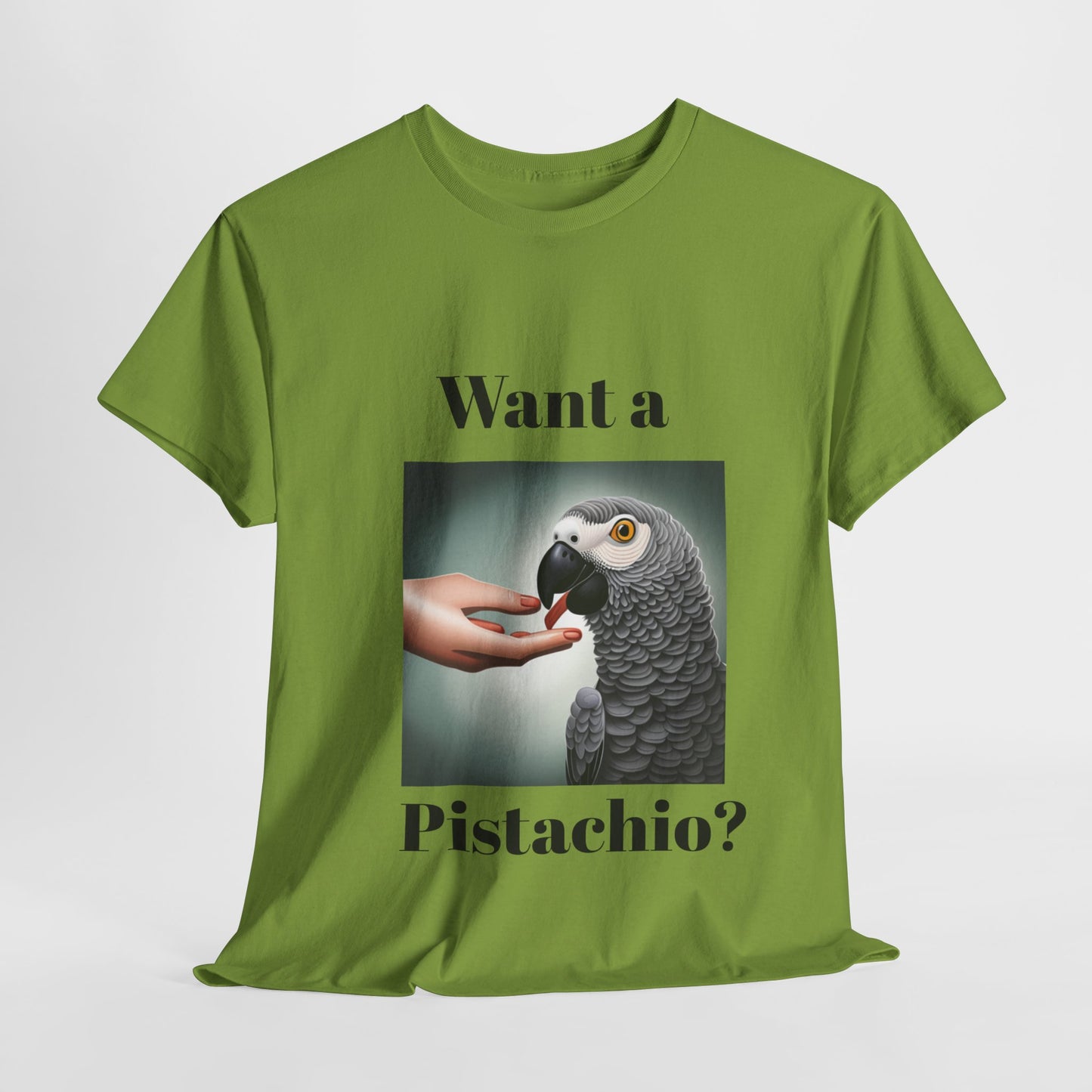 African Grey Want A Pistachio Unisex Heavy Cotton Tee