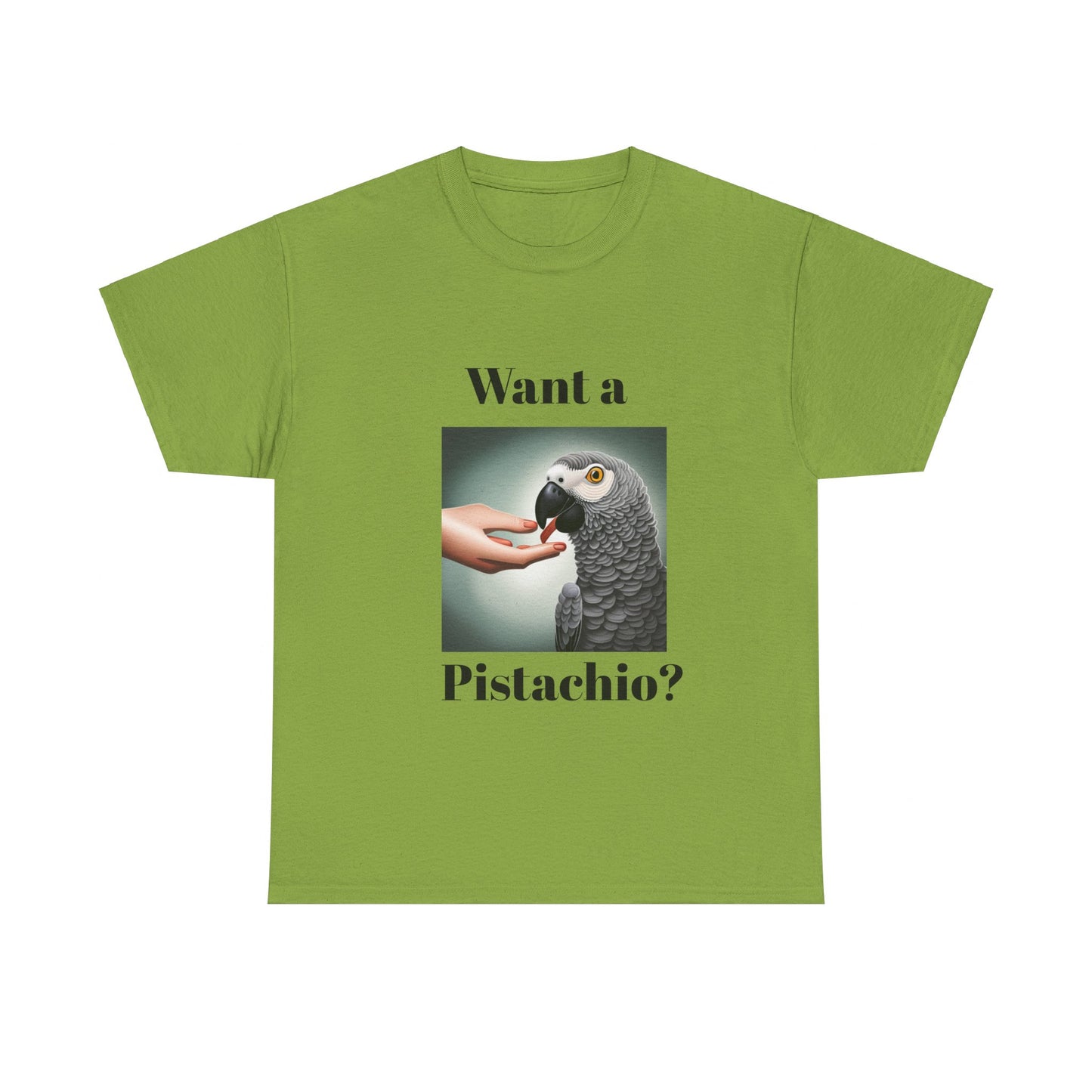 African Grey Want A Pistachio Unisex Heavy Cotton Tee