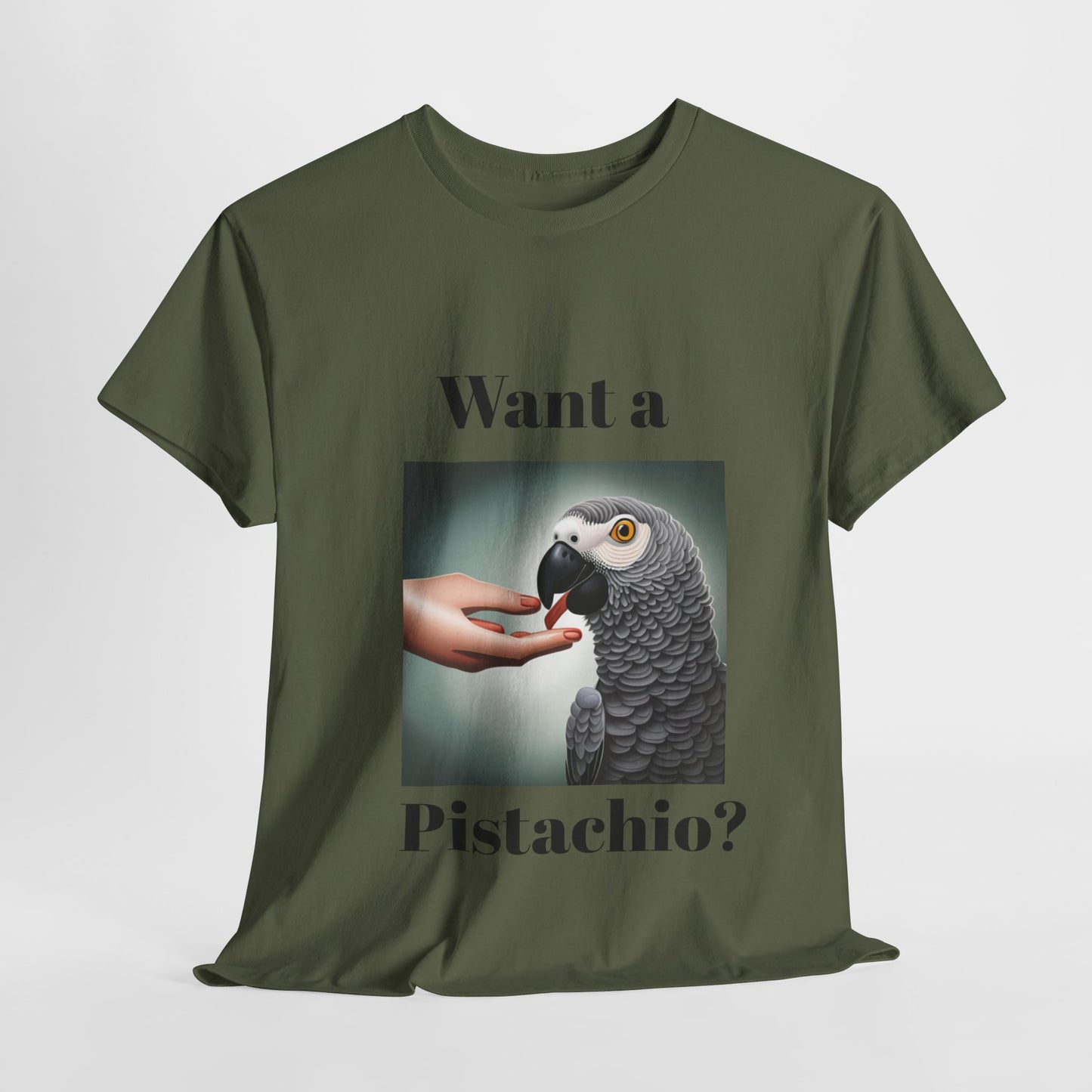 African Grey Want A Pistachio Unisex Heavy Cotton Tee