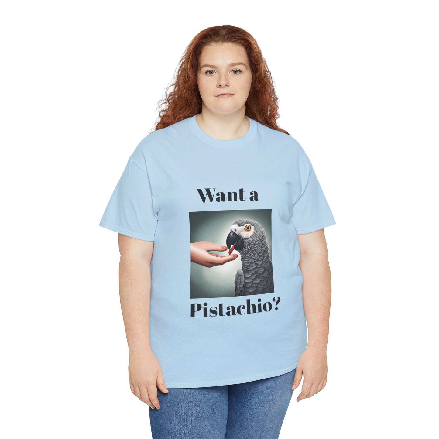 African Grey Want A Pistachio Unisex Heavy Cotton Tee