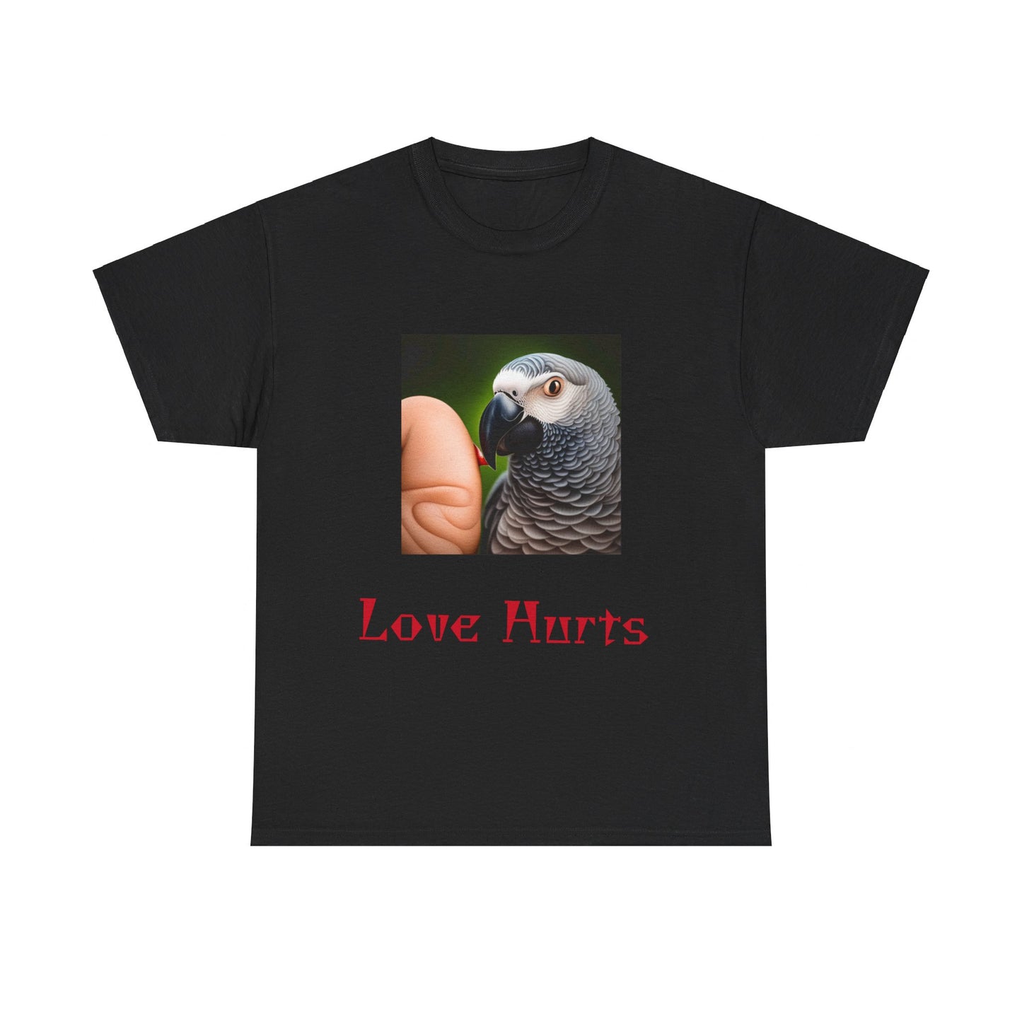 African Grey Love Hurts Unisex Heavy Cotton Tee