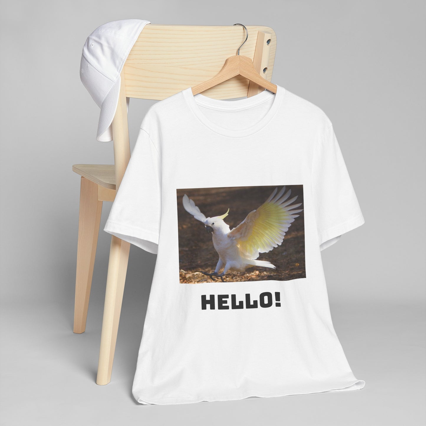 Umbrella Cockatoo Hello Unisex Jersey T-Shirt