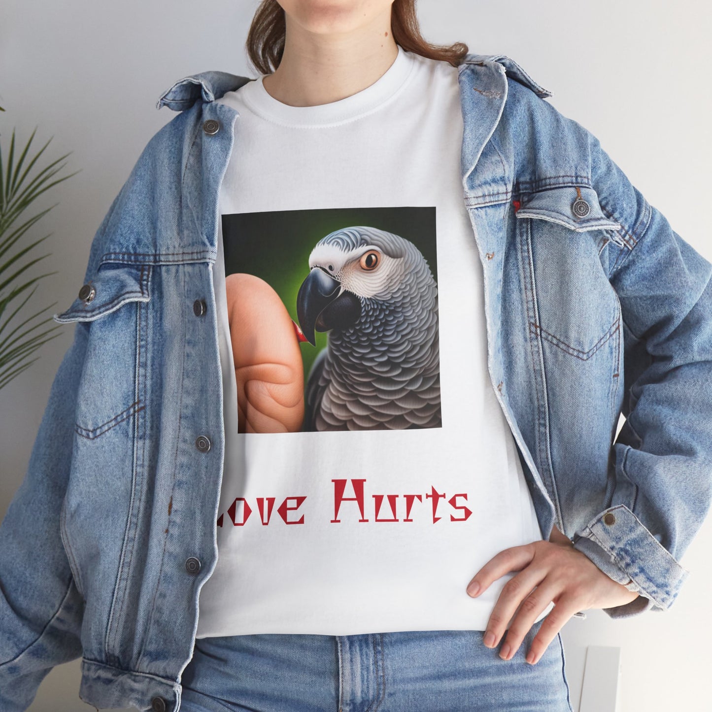 African Grey Love Hurts Unisex Heavy Cotton Tee