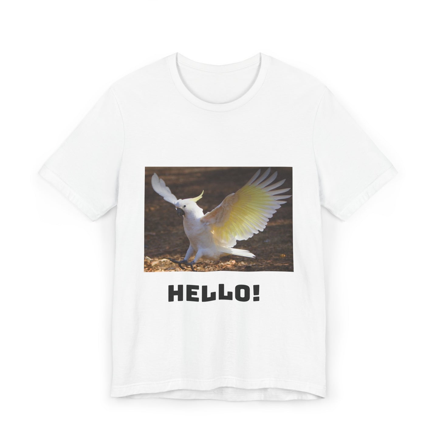 Umbrella Cockatoo Hello Unisex Jersey T-Shirt