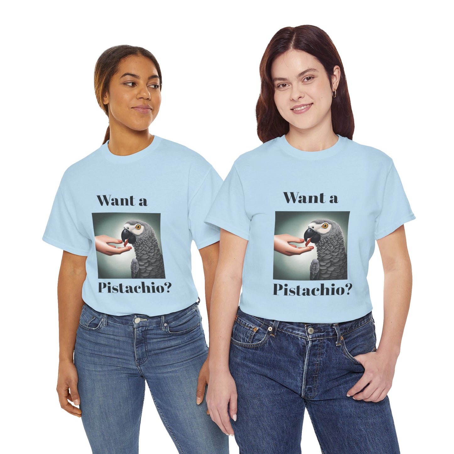 African Grey Want A Pistachio Unisex Heavy Cotton Tee