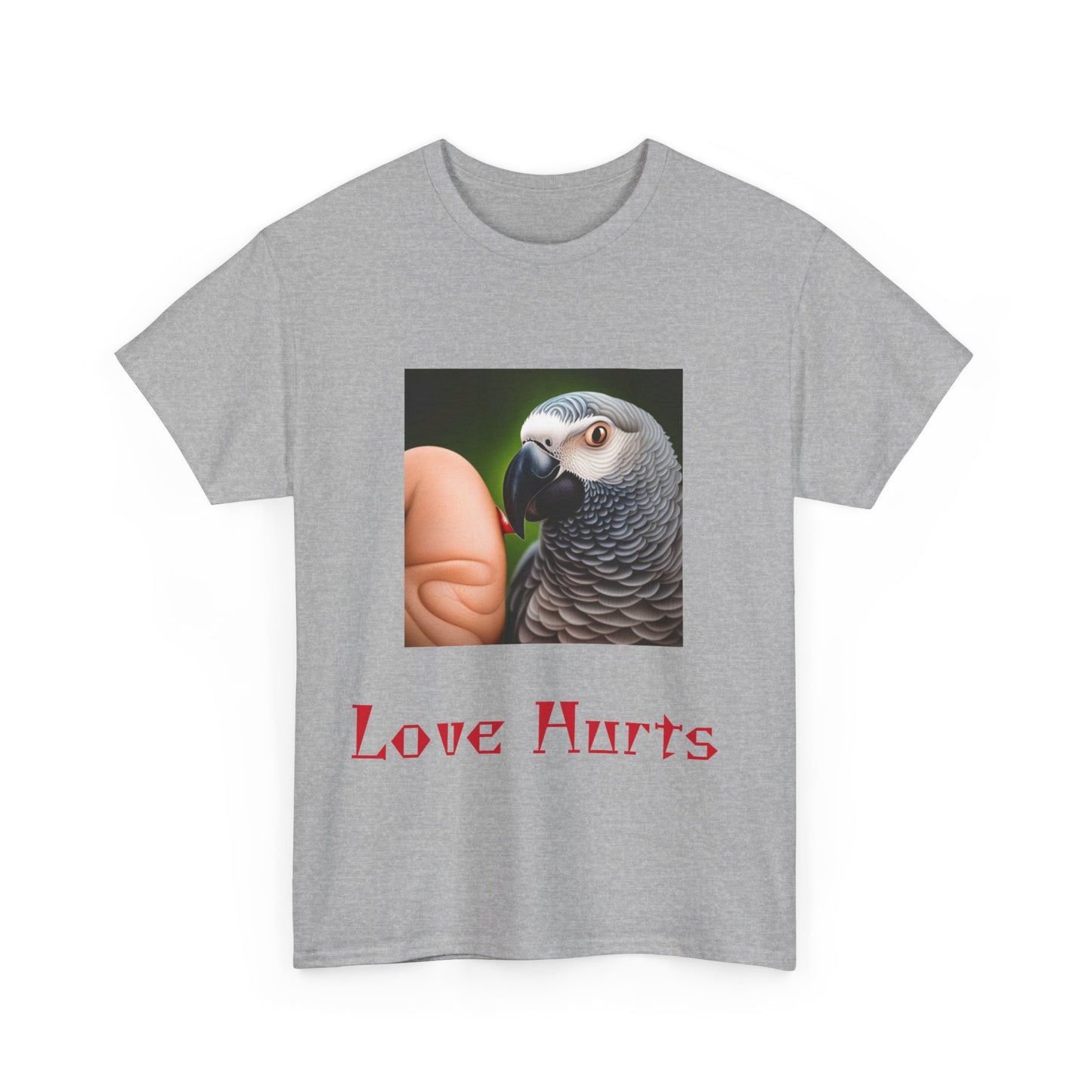 African Grey Love Hurts Unisex Heavy Cotton Tee