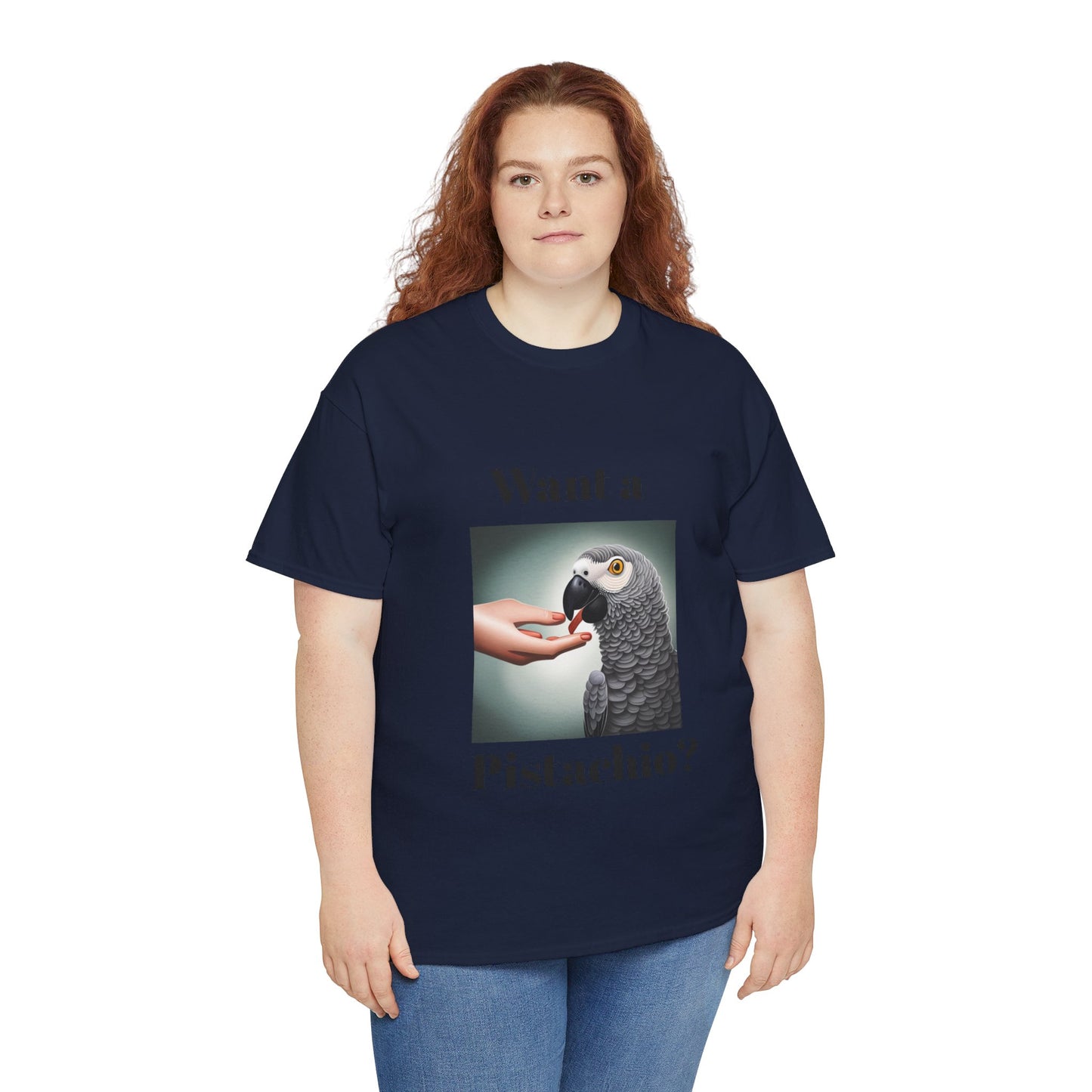 African Grey Want A Pistachio Unisex Heavy Cotton Tee