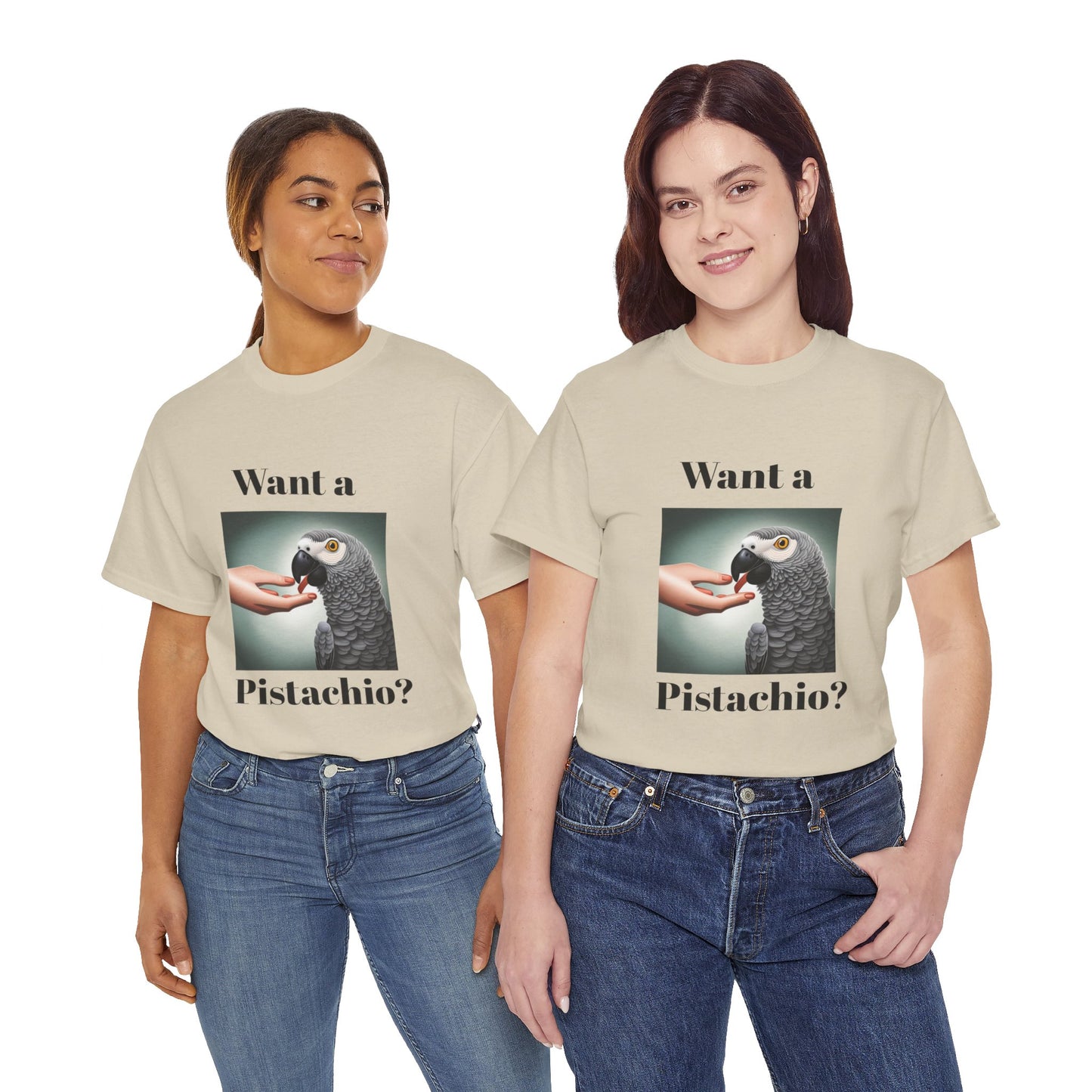 African Grey Want A Pistachio Unisex Heavy Cotton Tee