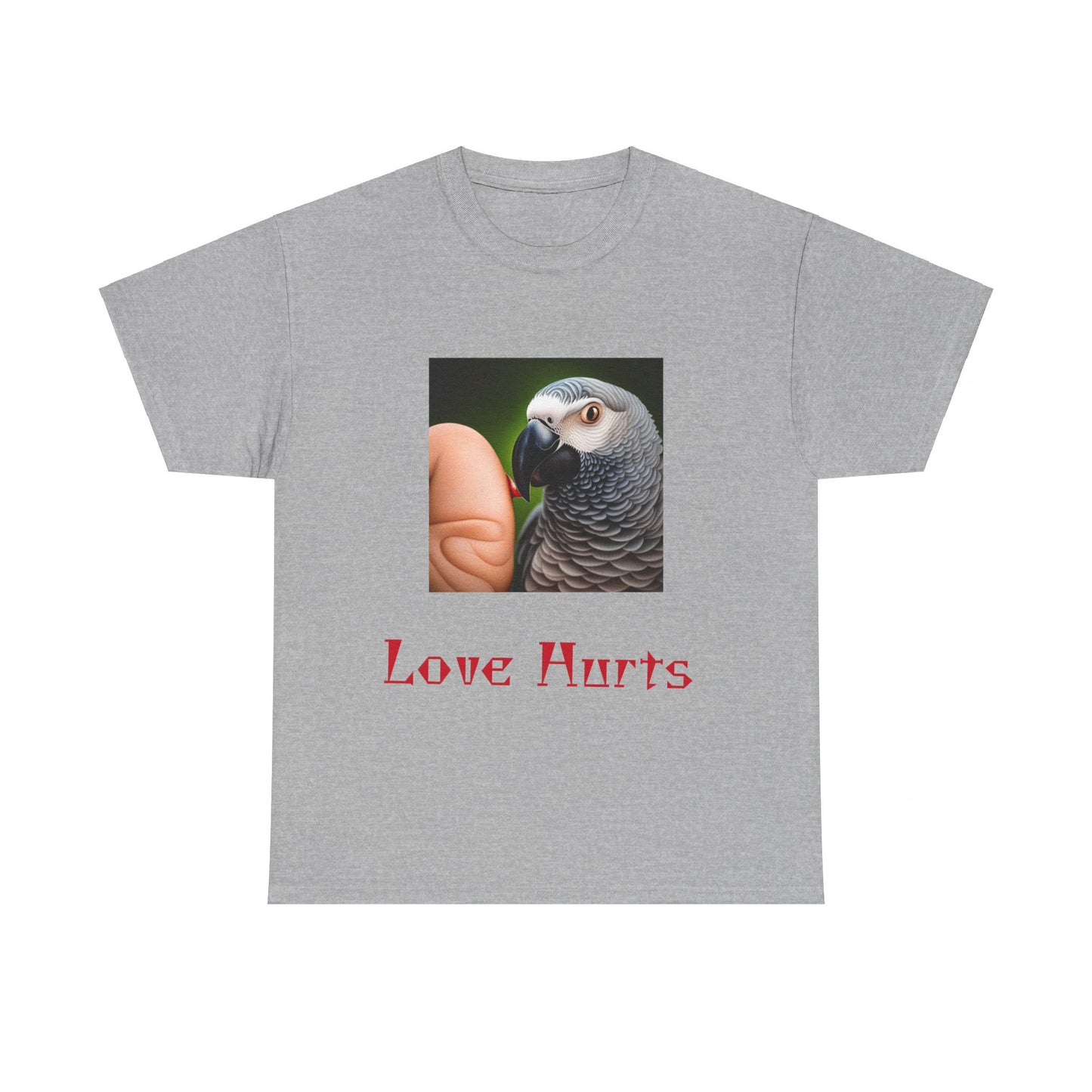 African Grey Love Hurts Unisex Heavy Cotton Tee