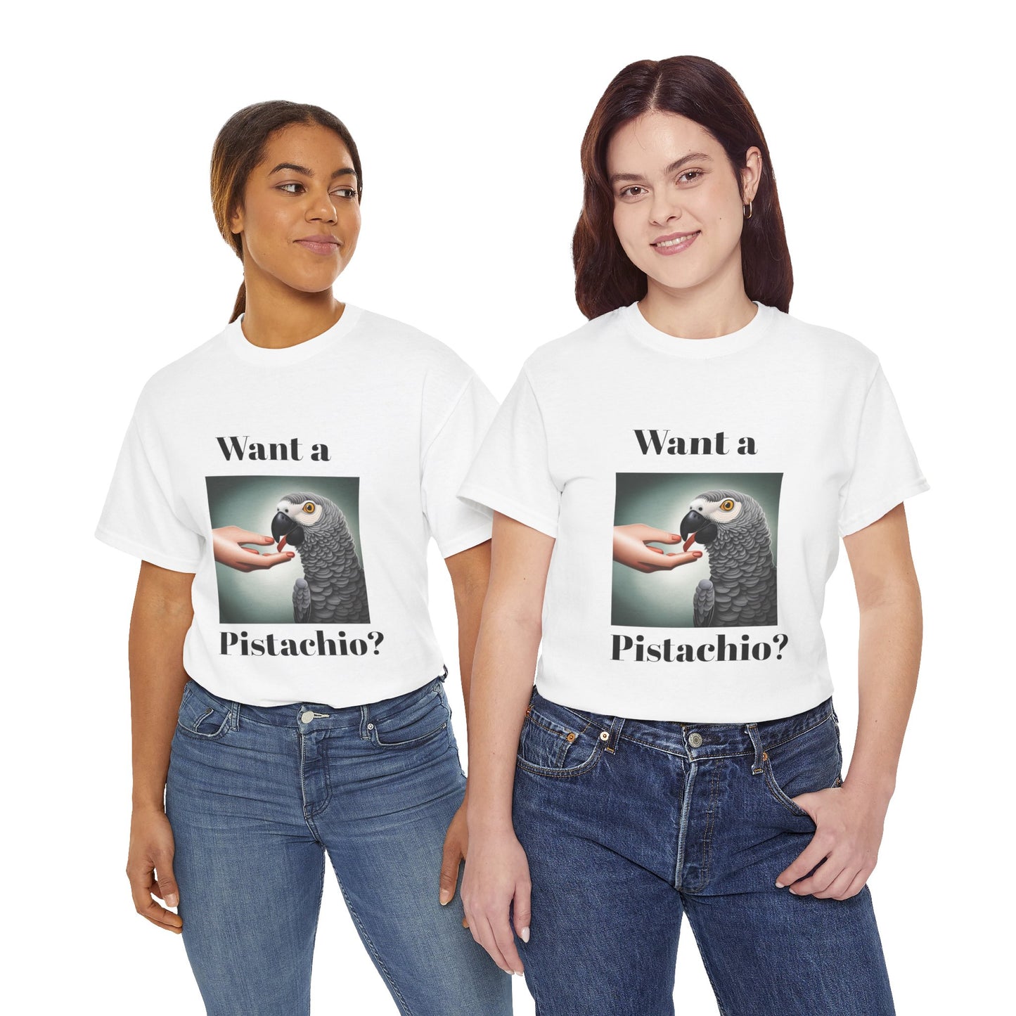 African Grey Want A Pistachio Unisex Heavy Cotton Tee