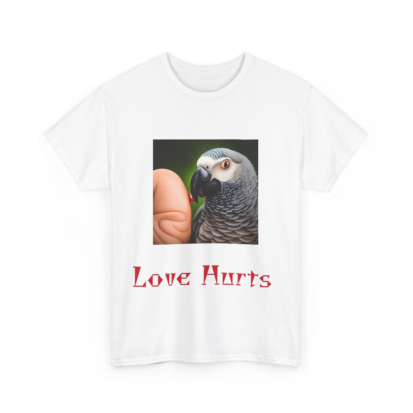 African Grey Love Hurts Unisex Heavy Cotton Tee