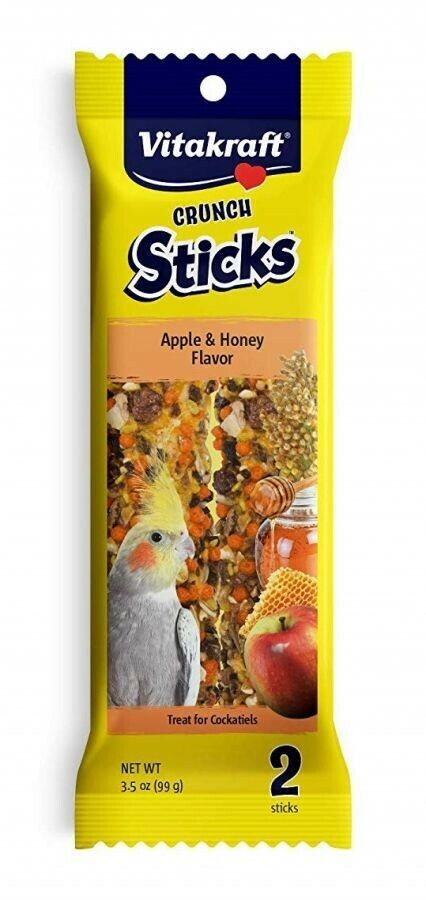 Vitakraft Crunch Sticks Golden Honey Flavor Cockatiels Treats for Cockatiels 