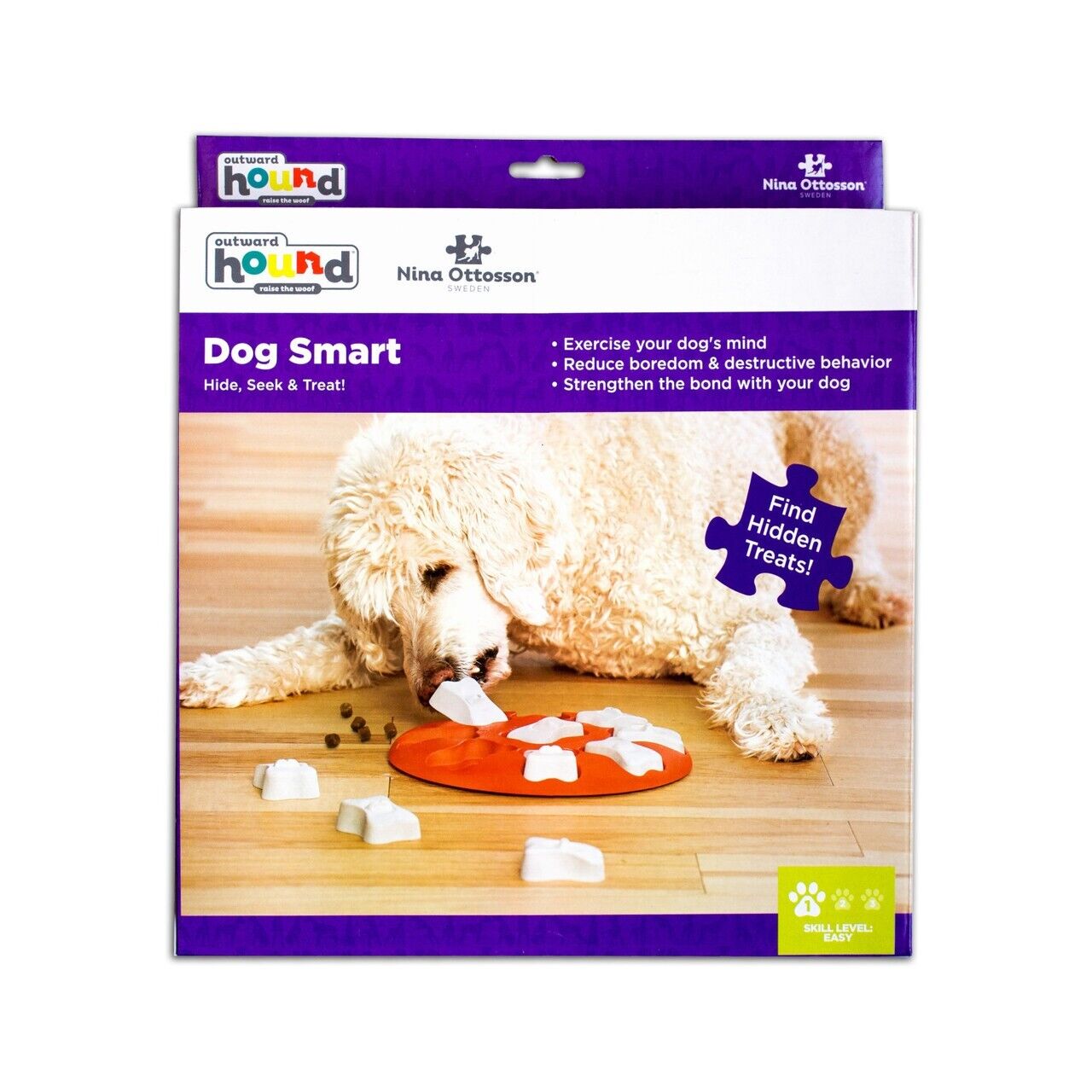 Nina Ottosson Dog Smart Interactive Hide Seek & Treat Puzzle Dog Toy Skill Lvl 1