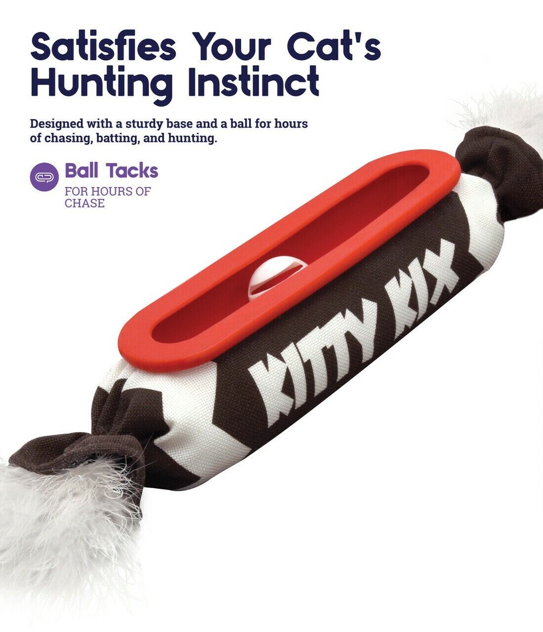 Kitty Kix Roll Kicker Cat Toy with Track Ball by Pet Stages