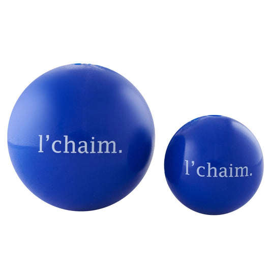 L'Chaim Orbee-Tuff Blue Ball Treat-Dispensing Dog Toy for Hanukkah Orbee Tuff