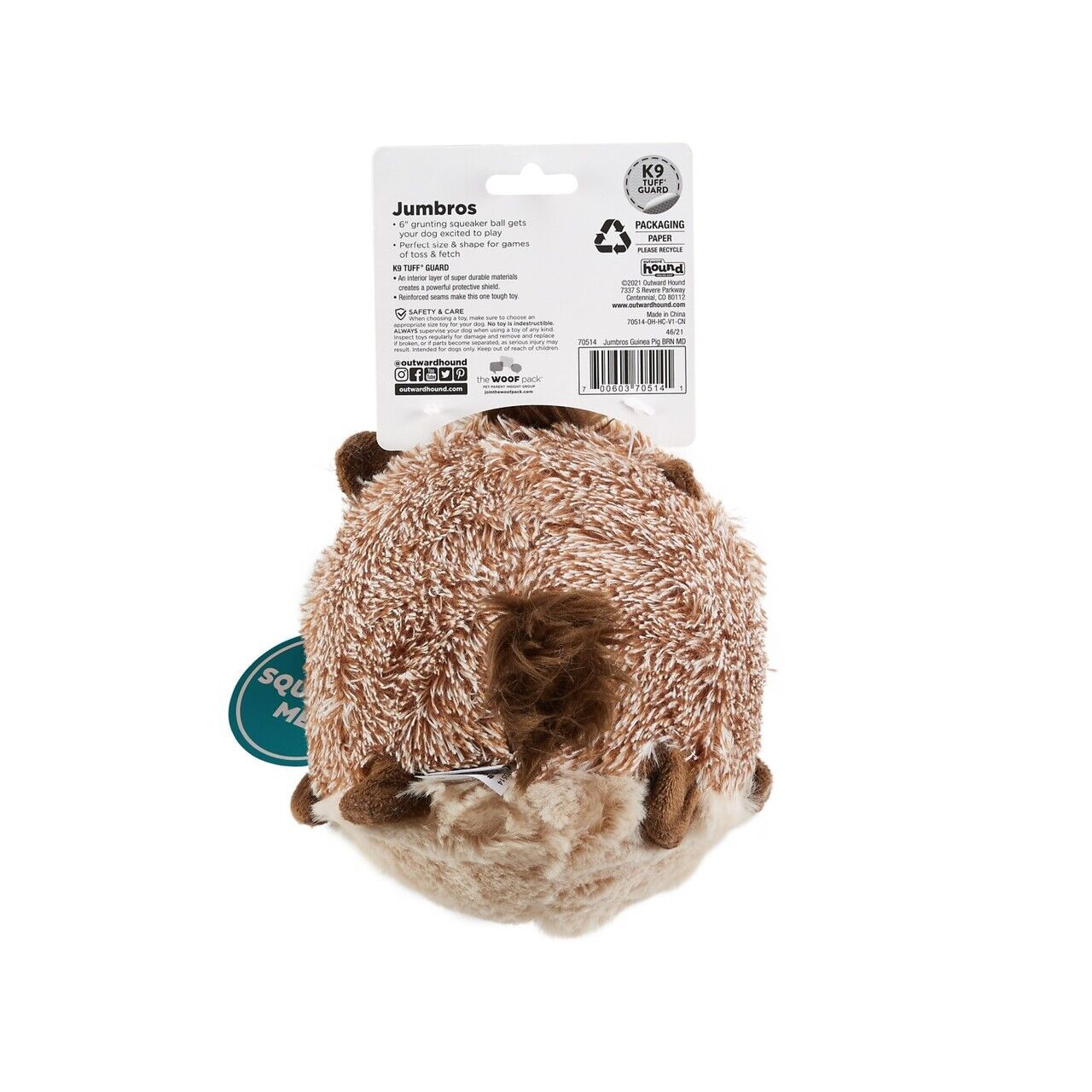 Hamster Jumbros Grunting Dog Toy by Outward Hound Ball Shaped