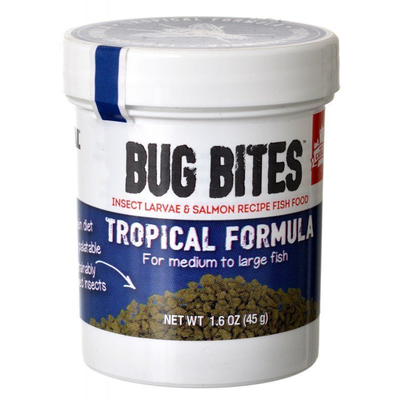 Fluval Bug Bites Tropical Formula Granules for Medium-Large Fish 1.6 oz