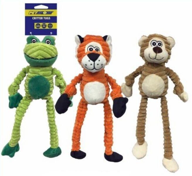 Petsport Critter Stuffed Tug Dog Pull Toy Styles Long Arms & Legs for Dogs Puppy