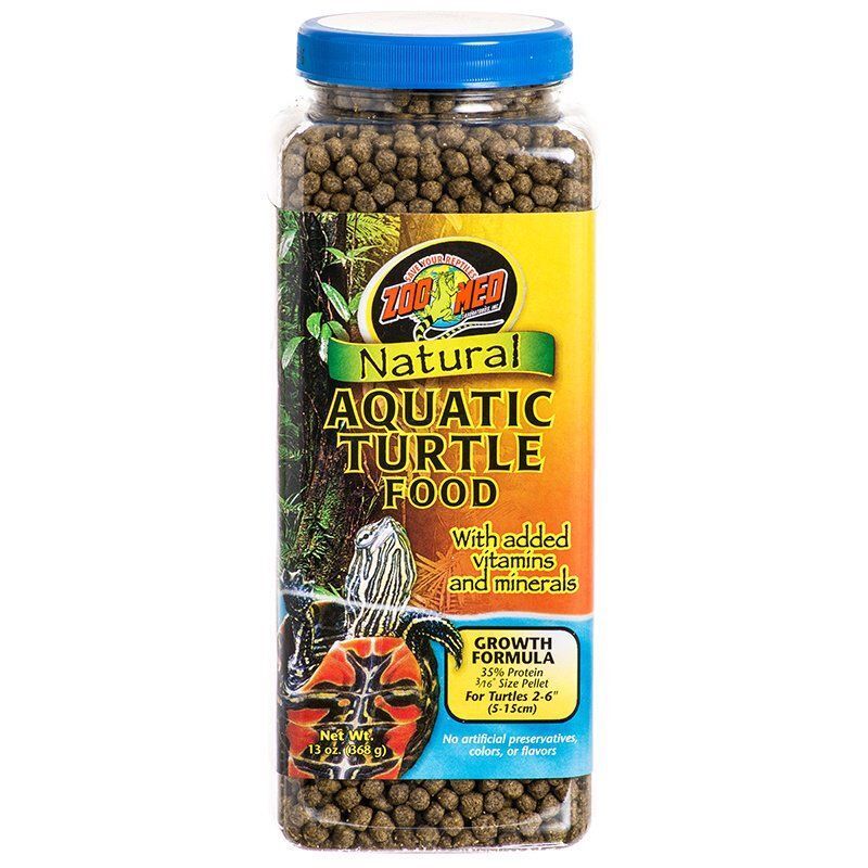 Zoo Med Natural Aquatic Turtle Growth Formula Food Pellets 13oz for Proper Shell