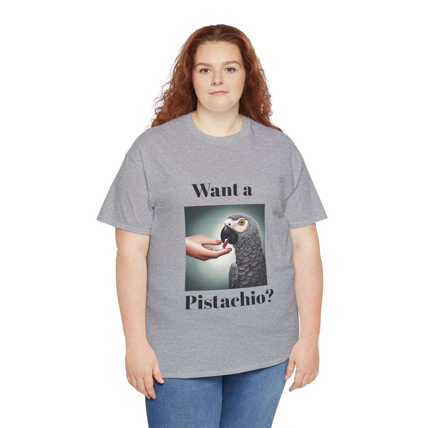 African Grey Want A Pistachio Unisex Heavy Cotton Tee