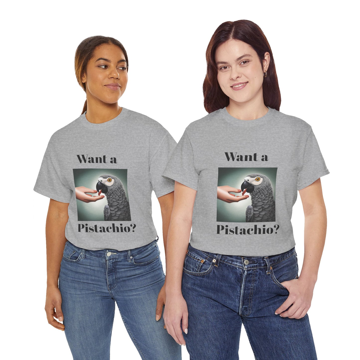 African Grey Want A Pistachio Unisex Heavy Cotton Tee