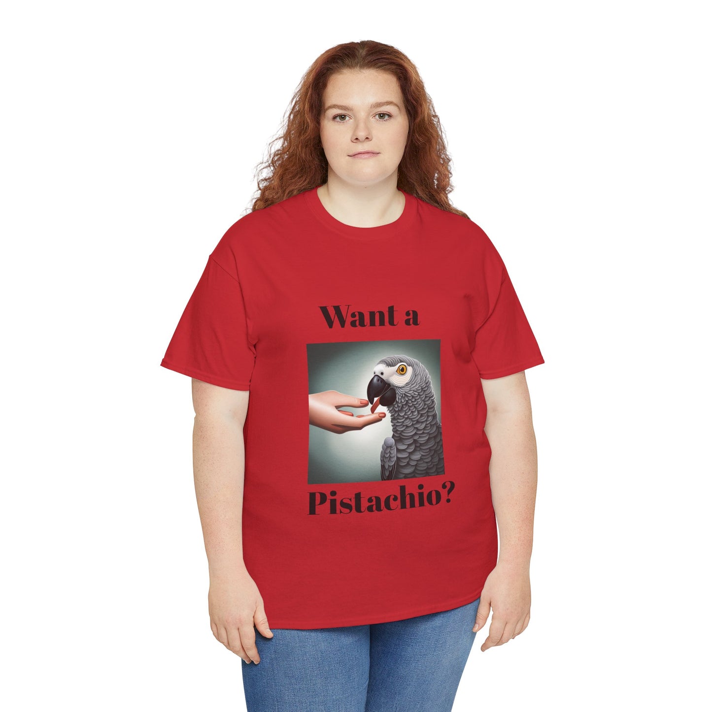 African Grey Want A Pistachio Unisex Heavy Cotton Tee