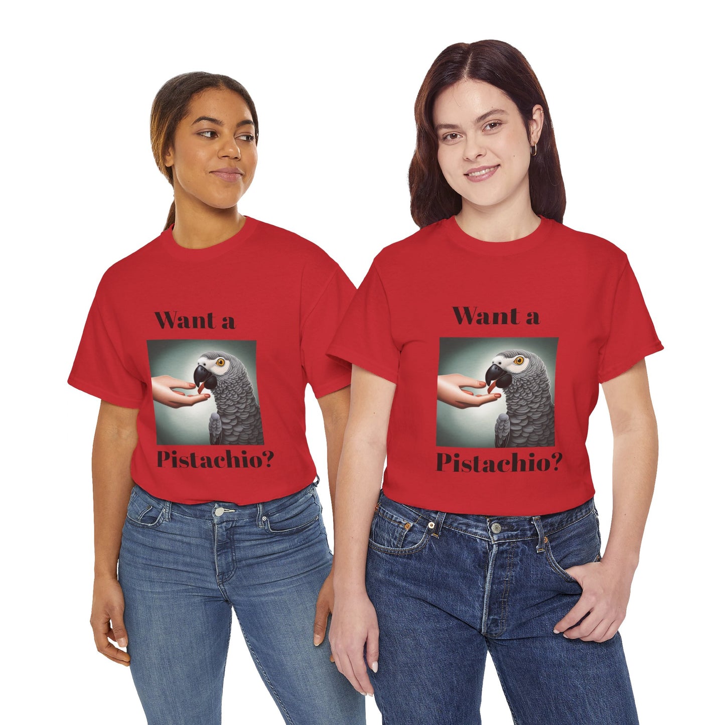 African Grey Want A Pistachio Unisex Heavy Cotton Tee