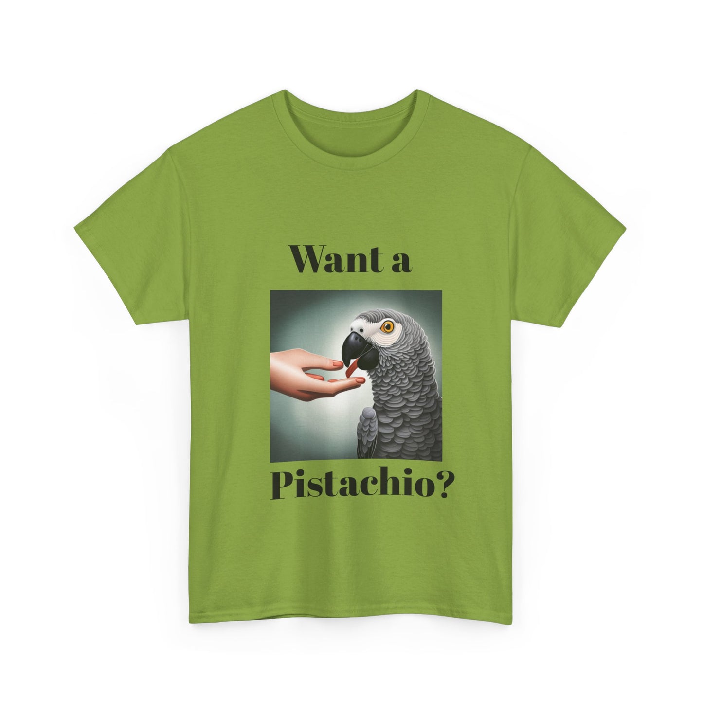 African Grey Want A Pistachio Unisex Heavy Cotton Tee