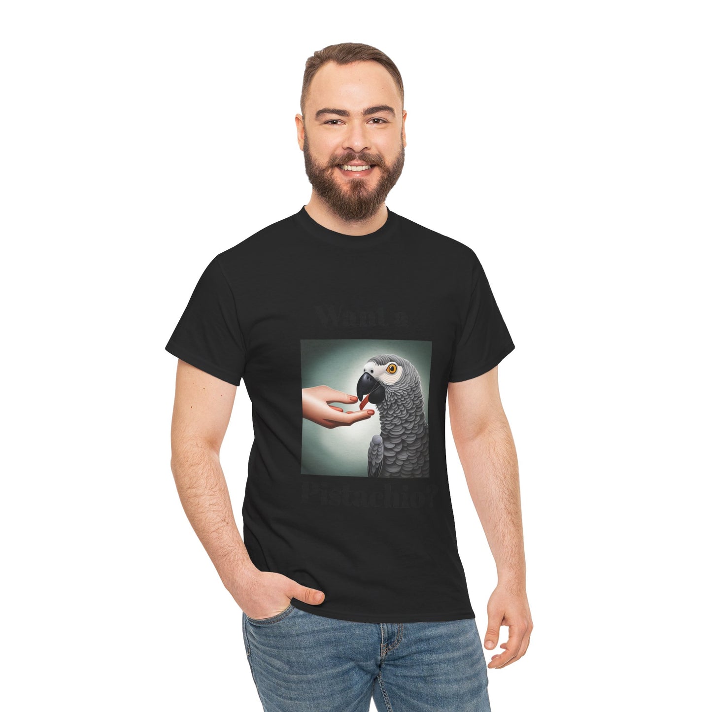 African Grey Want A Pistachio Unisex Heavy Cotton Tee