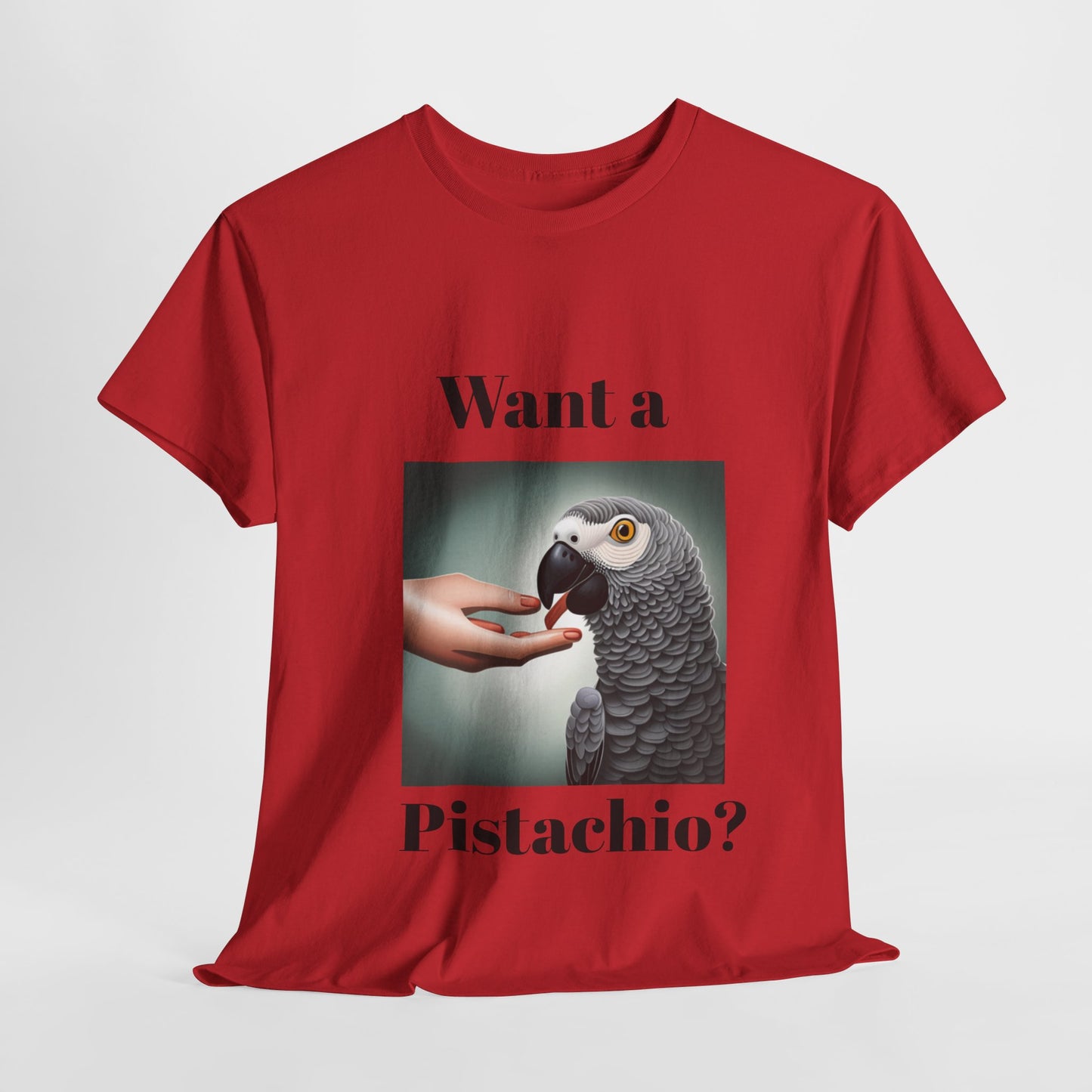 African Grey Want A Pistachio Unisex Heavy Cotton Tee