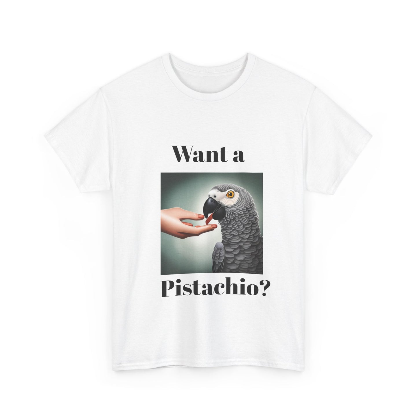 African Grey Want A Pistachio Unisex Heavy Cotton Tee