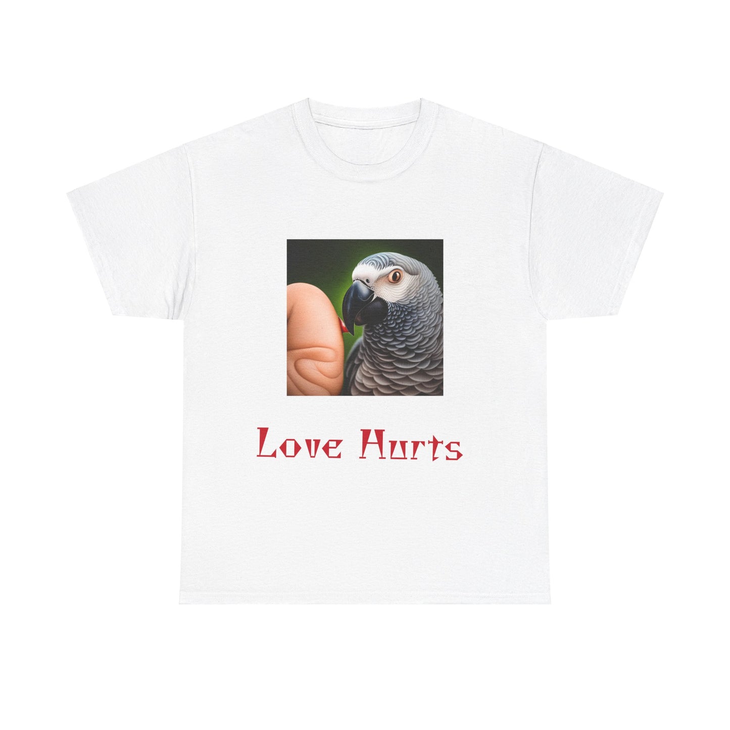 African Grey Love Hurts Unisex Heavy Cotton Tee