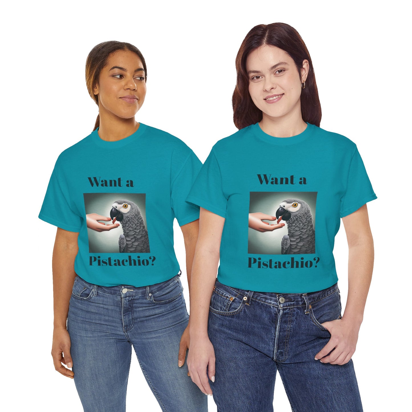 African Grey Want A Pistachio Unisex Heavy Cotton Tee