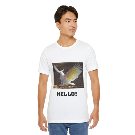 Umbrella Cockatoo Hello Unisex Jersey T-Shirt