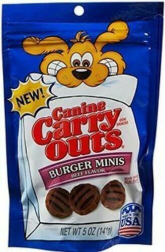 Canine Carry Outs Burger Minis Beef Flavor Dog Treats 4.5oz Bag Made in USA