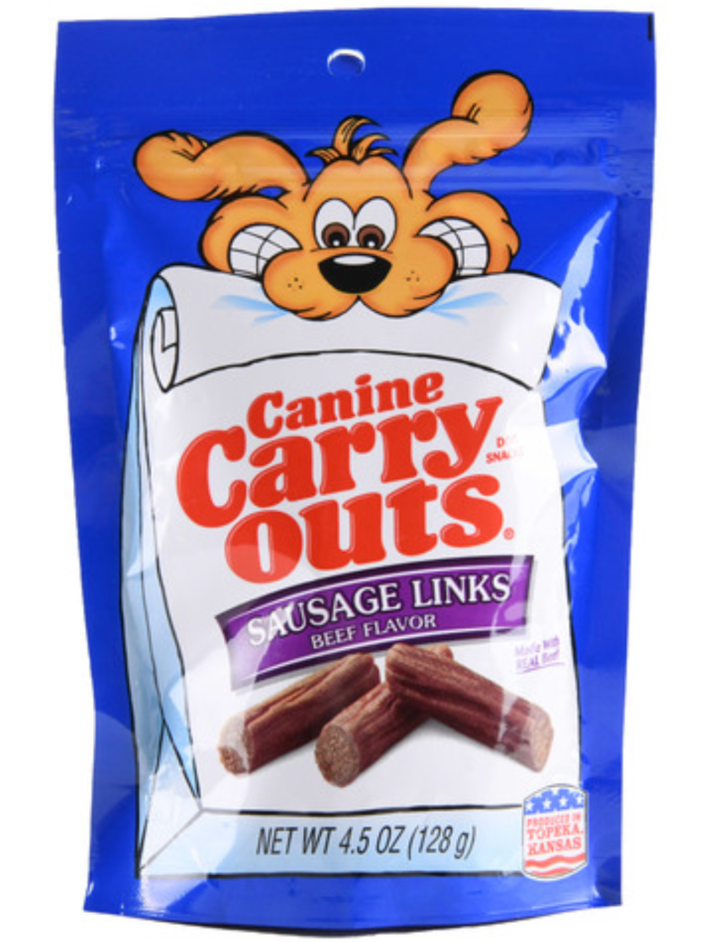 anine Carry Outs Sausage Links Beef Flavor 4.5 oz Made in USA with Real Beef